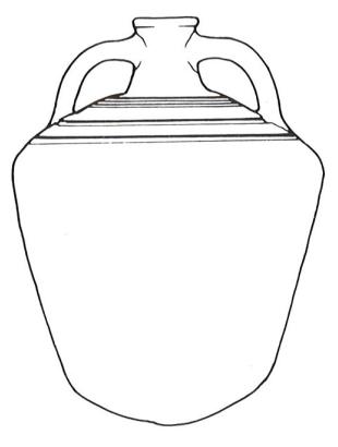 Αχλαδόσχημος αμφορέας/μαγαρικόν των αρχών του 9ου αι. από τη θέση Σαράντα Κολόνες στην Πάφο.