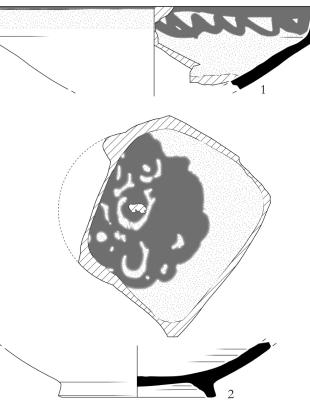 Θραύσματα από πινάκια του 12ου αι. με γραπτό διάκοσμο (painted) από ανασκαφή στη θέση &amp;quot;Παλαιό Δημαρχείο&amp;quot; στη Λευκωσία.