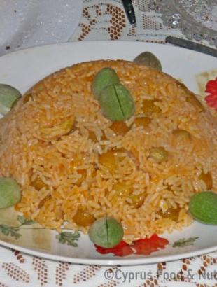 Ρύζι με αθασούθκια και αγριοαγκινάρες (Μαγειρεύω Κυπριακά 2014). &lt;br/&gt; Πηγή: Ελένη Χριστοφή.