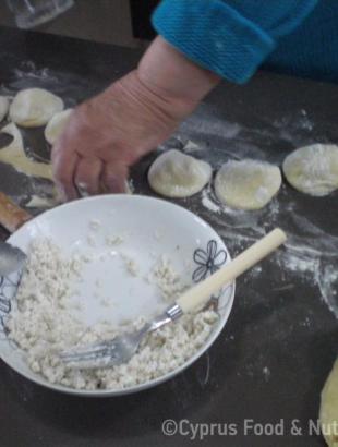 Πουρέκια με αναρή, στάδιο παρασκευής 3, Λευκωσία 9/2/2014.