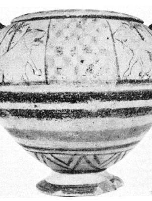 Κρατήρας, γραπτός διάκοσμος με λιοντάρια και φοίνικες, Κυπριακό Μουσείο