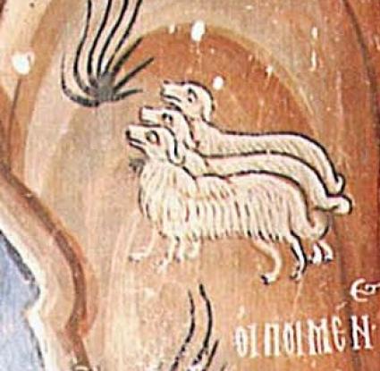 Άγρια φυτά. Λεπτομέρεια από τη σκηνή της Γέννησης του Χριστού στο ναό του Ιησού Χριστού Αντιφωνητή, ύστερος 12ος αι.A. Papageorgiou 1998. “The Church of Christ Antiphonetes in the village of Kalograia, Kyrenia”. Στο Committee for the Protection of the Cultural Heritage of Cyprus, Cyprus, A Civilization Plundered, σελ. 186. Athens: The Hellenic Parliament.