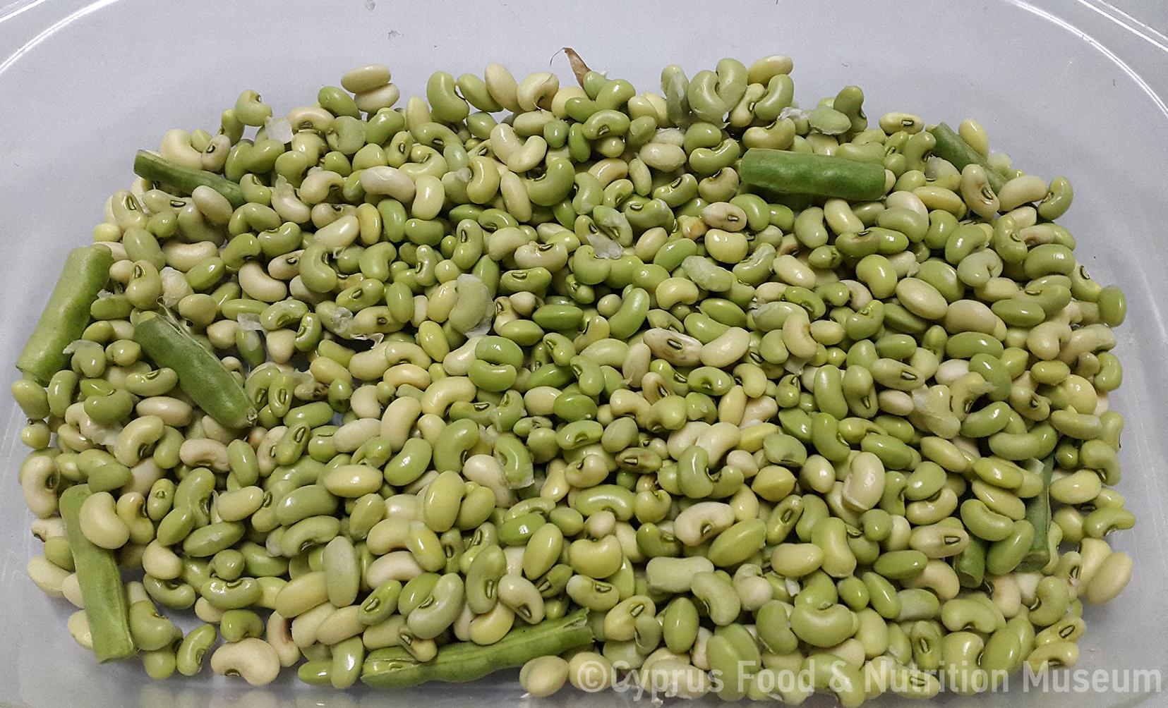 Louvi (black-eyed beans) with kouloumbra (kohlrabi) and lahana (Swiss ...